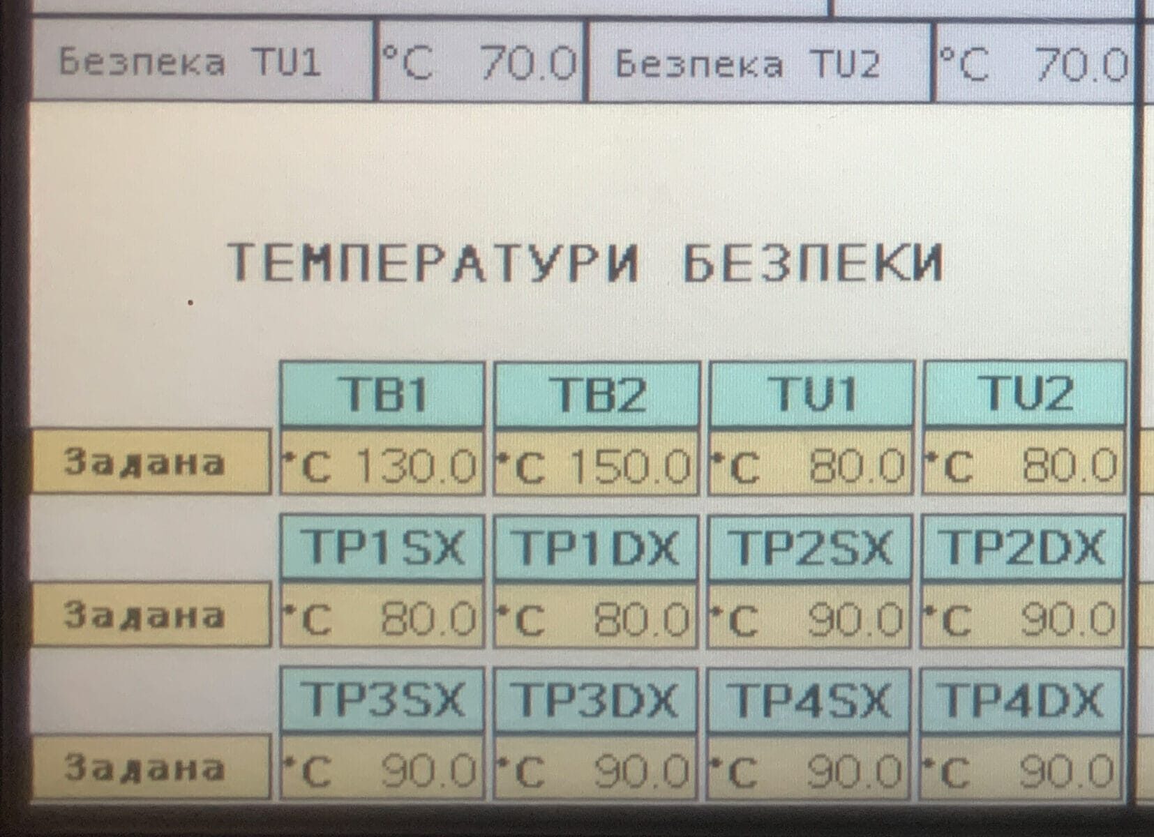 Настройка температур безопасности в зерносушилке